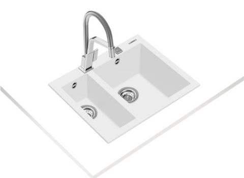 Teka Forsquare 590 Beyaz Granit Evye