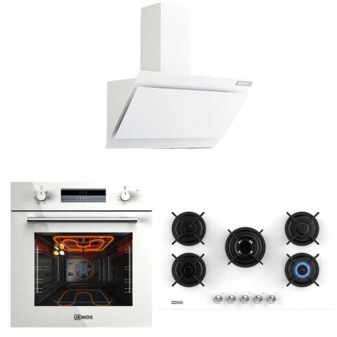 Ukinox Beyaz 90 cm Ankastre Set ( Omega 90- Diablo 90- Smart 7801)