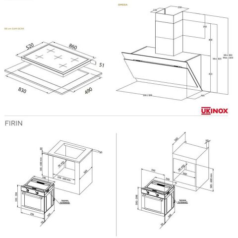 Ukinox Beyaz 90 cm Ankastre Set ( Omega 90- Diablo 90- Smart 7801)