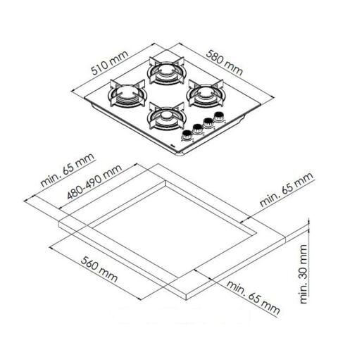 FERRE CS208 GRİ ANKASTRE OCAK