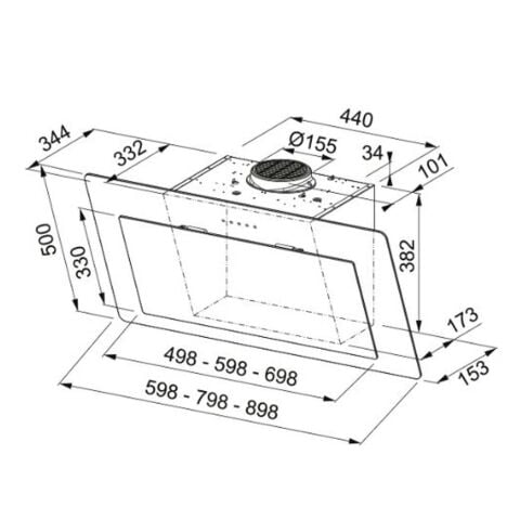 Franke FNO 605 BK BLACK GLASS Davlumbaz