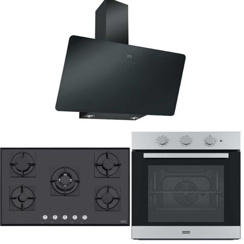 Franke Siyah-İnox Ankastre Set (FPJ 915 V BK A - FHNS 905 BK - FSL 82 H XS)