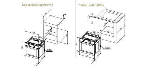 Ukinox Nova Turbo Siyah Ankastre Fırın