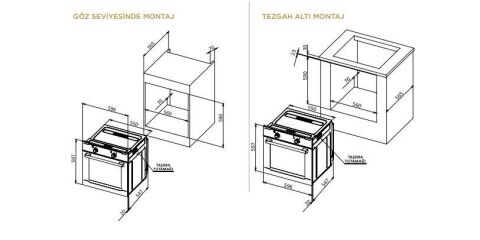 Ukinox Nova Turbo Siyah Ankastre Fırın