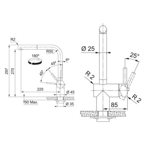 Franke Atlas Neo Doccia Antrasit Batarya