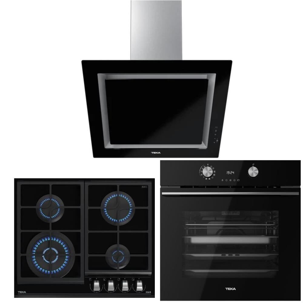 Teka Siyah Ankastre Set  ( HLB 8550 BK - GZC 64320 BK- DLV 68660 BK)