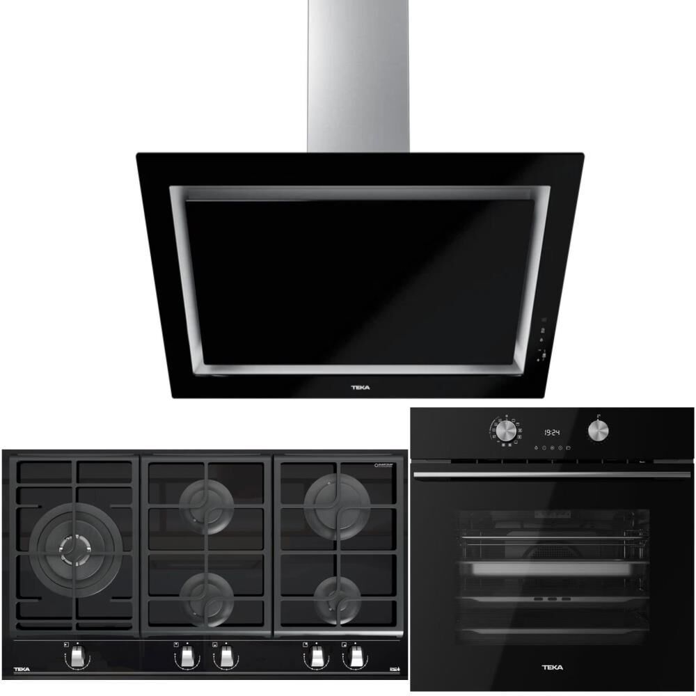 Teka Siyah Ankastre Set  ( HLB 8550 BK - GZC 95320 BK- DLV 98660 BK)