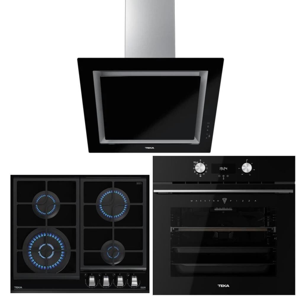 Teka Siyah Ankastre Set  ( HLB 8510 BK - GZC 64320 BK- DLV 68660 BK)