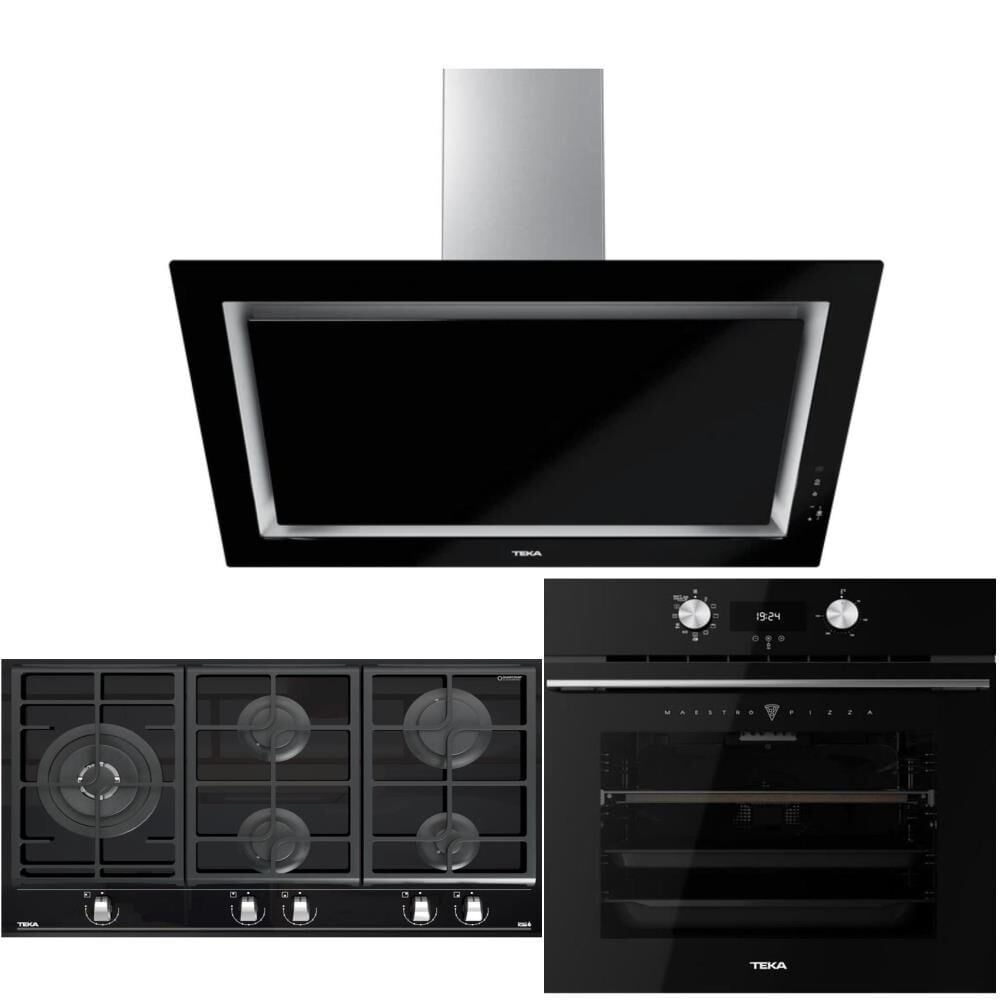 Teka Siyah Ankastre Set  ( HLB 8510 BK - GZC 95320 BK- DLV 98660 BK)