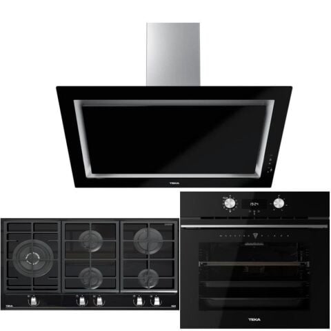 Teka Siyah Ankastre Set  ( HLB 8510 BK - GZC 95320 BK- DLV 98660 BK)