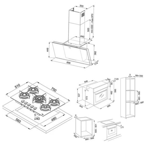 Franke Siyah Ankastre Set (FMY 907 FM BK - FHCR 755 HE BK - FMY 98 P BK)