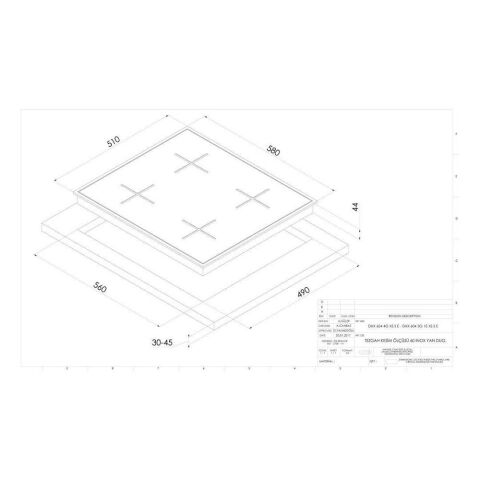Dominox DHX 604 3G 1E XS S E İnox Ankastre Ocak