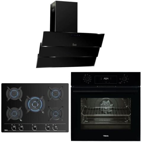 Teka Chef 10 Siyah Ankastre Set ( HAK 629 BUHAR DESTEKLİ - GBC 75030 KBC BK  - TVT 90)