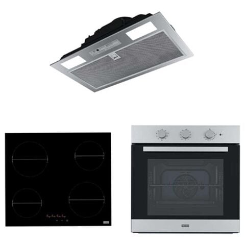 Franke İnox-Siyah Ankastre Set (FBI 525 GR - FHR 604 BK - FSL 82 H XS)