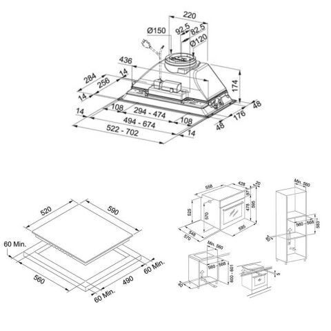 Franke İnox-Siyah Ankastre Set (FBI 525 GR - FHR 604 BK - FSL 82 H XS)