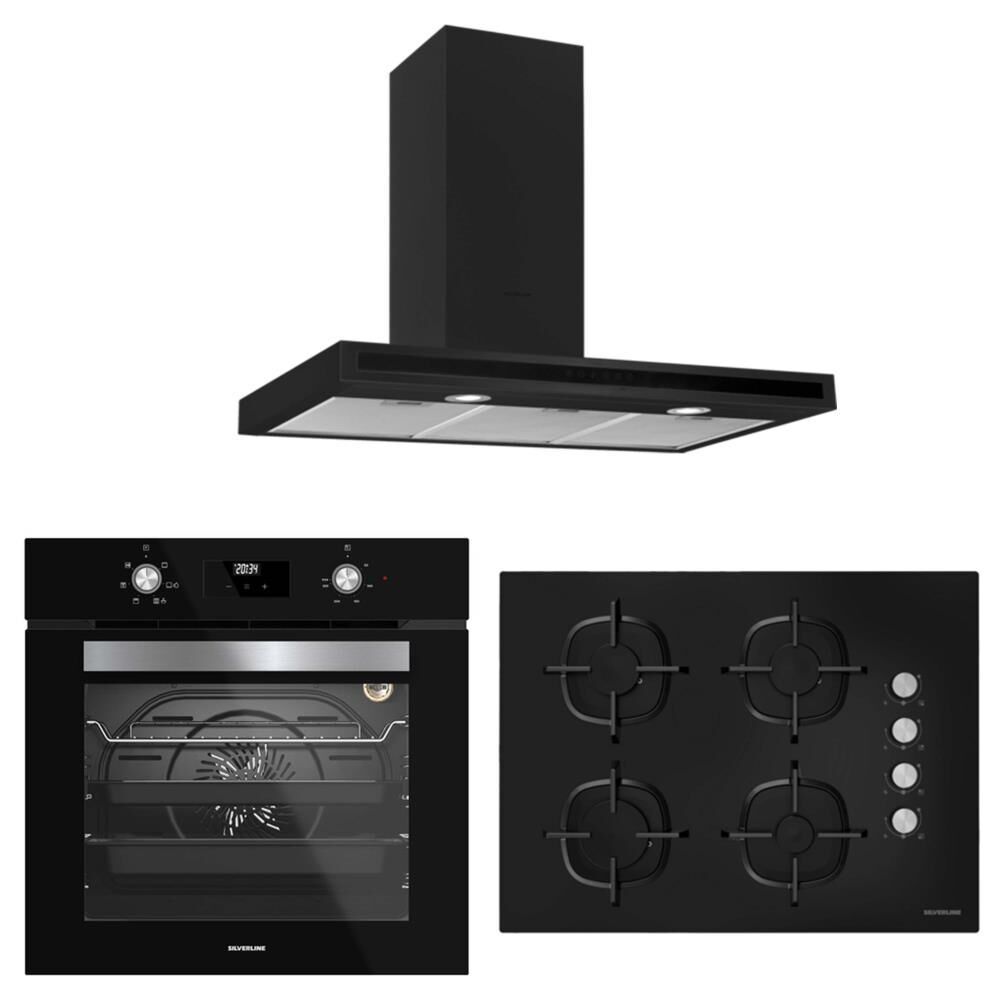 Silverline Siyah Ankastre Set ( 3173 Quadro - CS5610B01 - BO6502B02 )