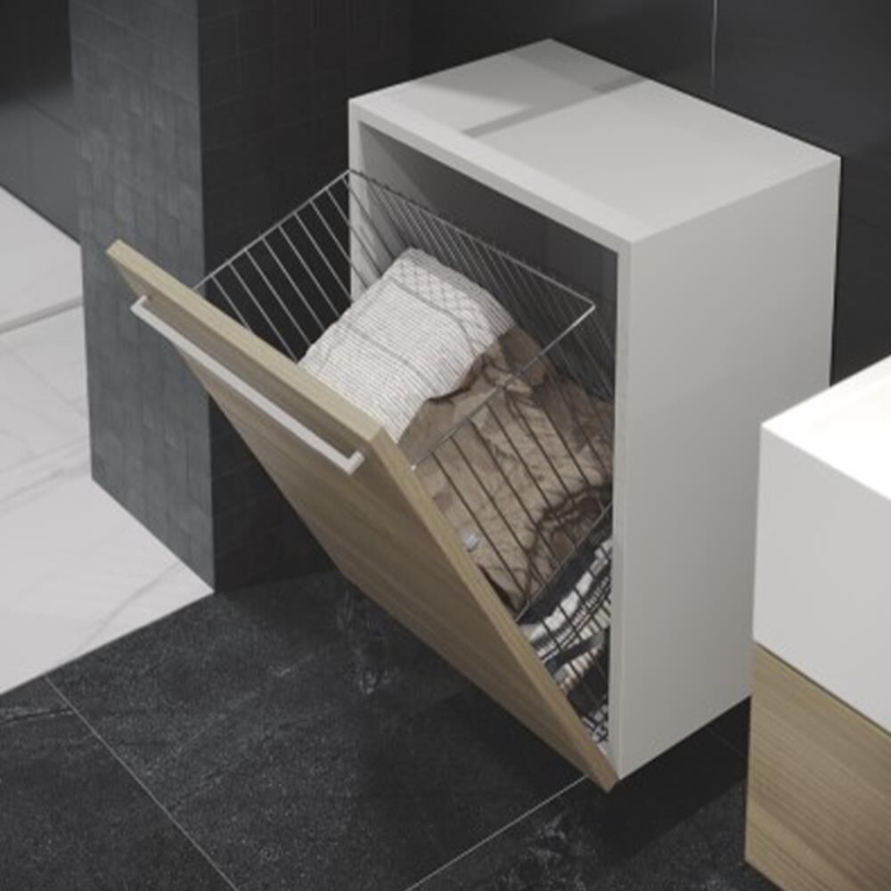 Starax 8015 Kapağa Monte Çamaşır Sepeti Krom 50 cm