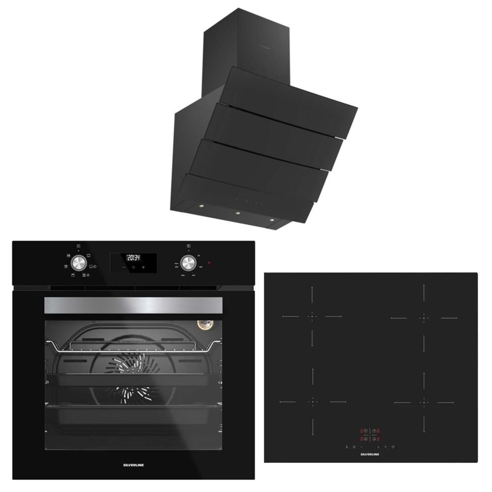 Silverline İndiksyonlu Siyah Ankastre Set ( 3370 Eterno Greentech - IH5445B02 - BO6502B02 )