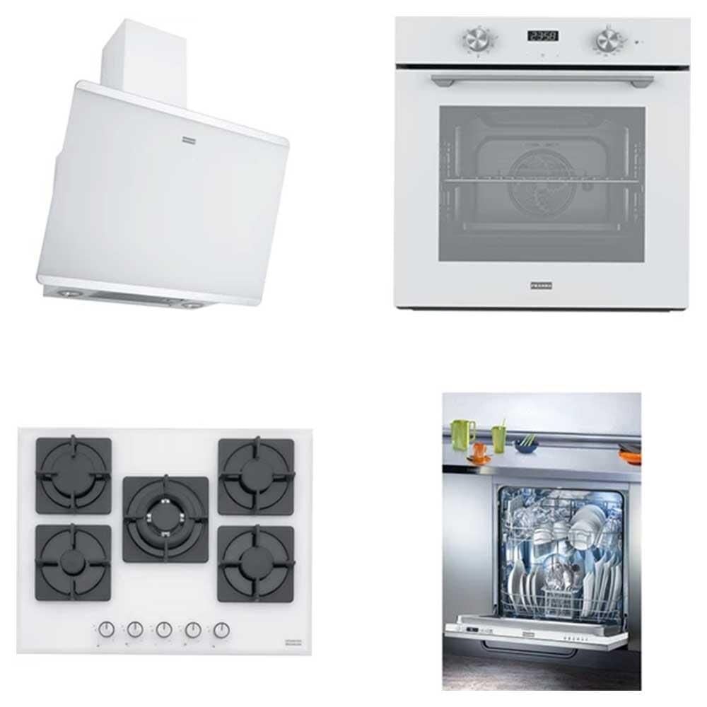 Franke 4lü Beyaz Ankastre Set (FPJ 615 V WH/SS - FHNS 705 WH - FMA 86 H WH - FDW 614 D6P)