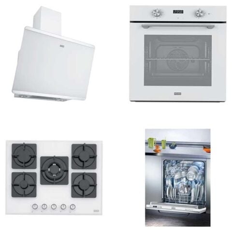 Franke 4lü Beyaz Ankastre Set (FPJ 615 V WH/SS - FHNS 705 WH - FMA 86 H WH - FDW 614 D6P)