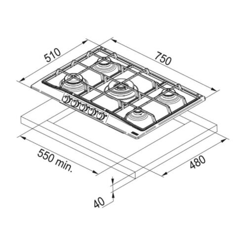 Franke FCH 755 4G TC NERO Rustik Ocak
