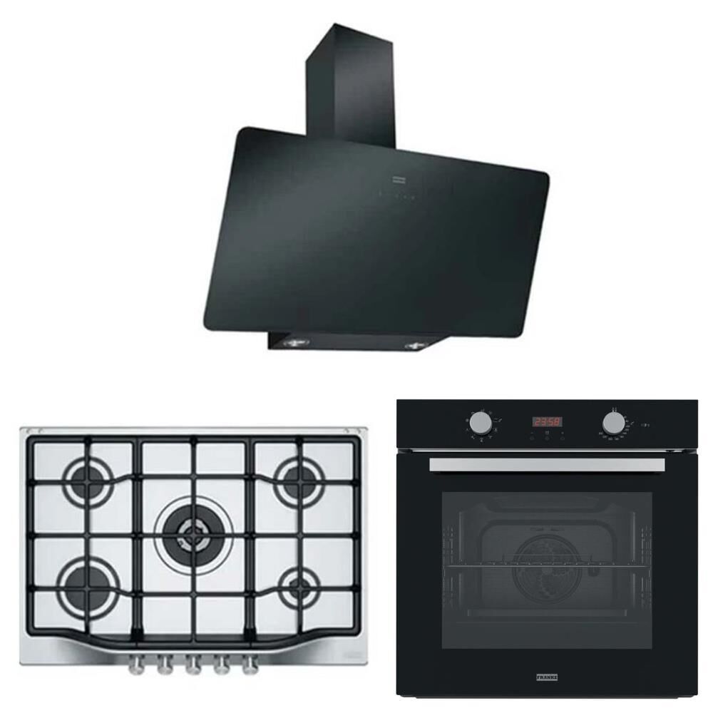 Franke Siyah-İnox Ankastre Set (FPJ 915 V BK A - FHTL 755 TC XS DÜZ - FSL 86 H BK)