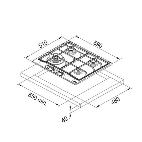 Franke FCH 604 3G TC C NERO Rustik Ocak