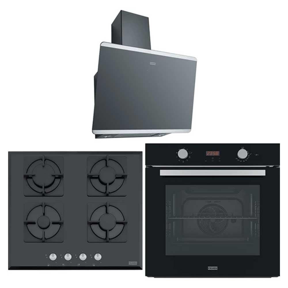 Franke Siyah Ankastre Set (FPJ 615 BK/SS - FHNS 604 BK - FSL 86 H BK)
