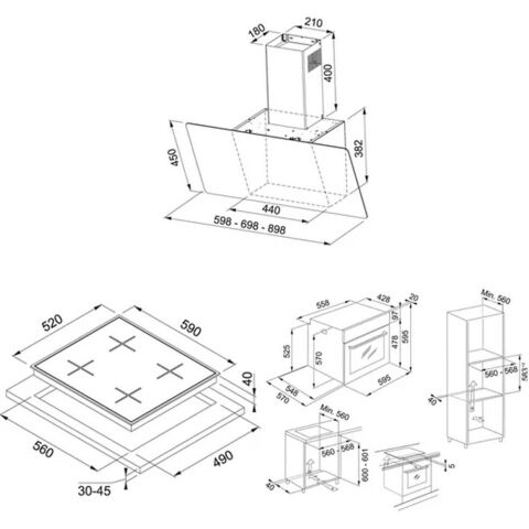 Franke Siyah Ankastre Set (FPJ 615 BK/SS - FHNS 604 BK - FSL 86 H BK)