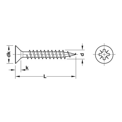 Hafele Sunta Vidası 3.5x35 mm Galvanizli (1000 ADET)