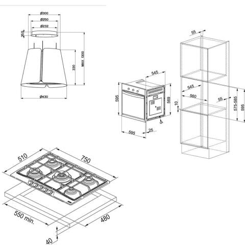 Franke Siyah Ankastre Set (Faber Beat BK - FHTL 755 BT - COUNTRY 65 CM 65 BT)
