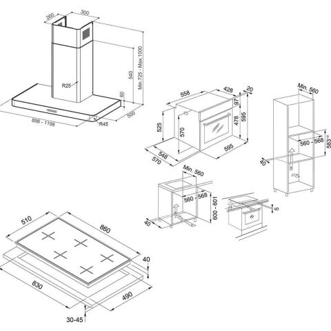 Franke İnox Ankastre Set (Faber T8 Light A90-FHNL 905-FSL 86H XS)