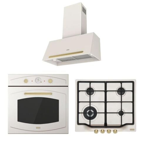 Franke Classıc Line Rustik Krem Ankastre Set (FCO 86 H Fırın  FCH 604 3G TC PW C Ocak FCO 70 PW Davlumbaz)