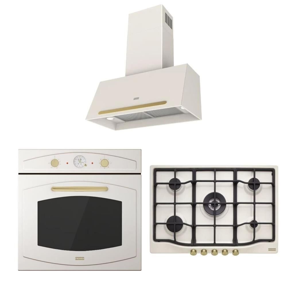 Franke Classıc Line Rustik Ankastre Set (FCO 86 H Fırın  FCH 755 4G TC PW C Ocak FCO 70 PW Davlumbaz)