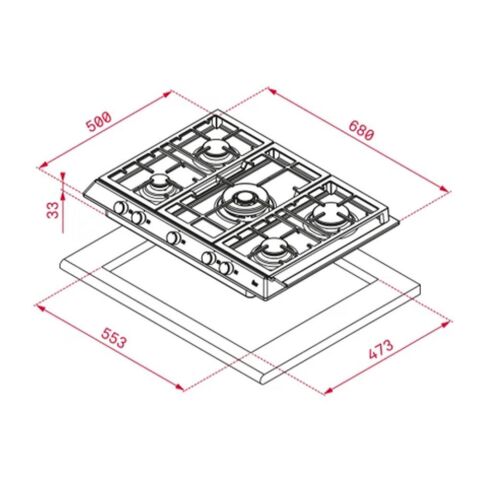 Teka EX 70.1 5G AI AL DR CI NTB (E4) 70 Cm Wok Gözlü Ankastre Ocak