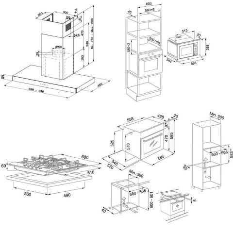 Franke İnox 4lü Ankastre Set (Faber Stilo A60-FHNL 705XS-FSL 86 H XS-FSL 20 MW XS)