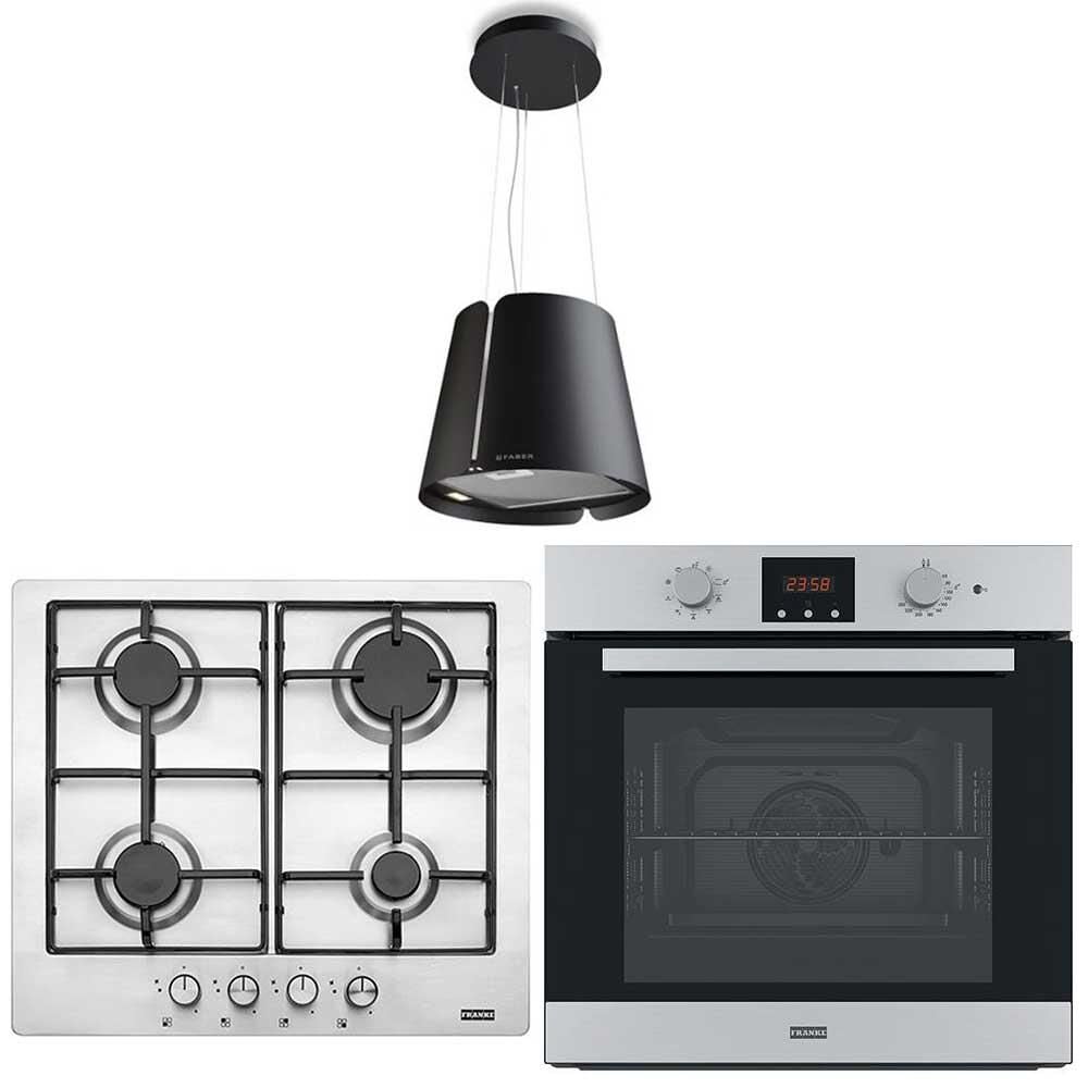 Franke Siyah-İnox Ankastre Set (Faber Beat BK - FHNL 604 XS - FSL 86 H XS)