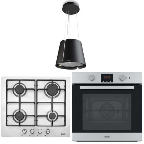 Franke Siyah-İnox Ankastre Set (Faber Beat BK - FHNL 604 XS - FSL 86 H XS)