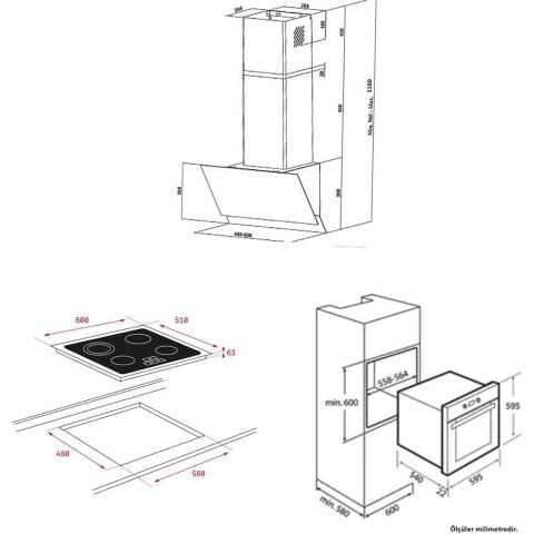 Teka Siyah Ankastre Set (ATV 60-TZ 6415-HAK 625 BK)