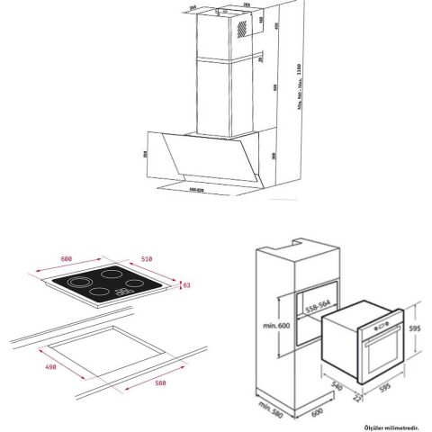 Teka Siyah Ankastre Set (ATV 60-TZ 6415-HAK 625 BK)