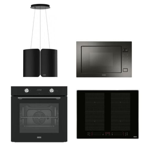 Franke Maris Black İsland Set 2 (FSMS F42 BK Ada Davlumbaz FMA 654 I Ocak FMA 86 H BK Fırın FMW 250 Mikrodalga)