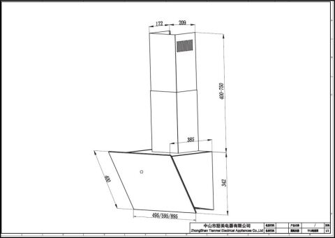Dominox DA 625 V Bk A Siyah Ankastre Duvar Tipi Davlumbaz