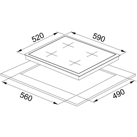 Dominox DHR 604 C T Bk Siyah Ankastre Elektrikli Ocak
