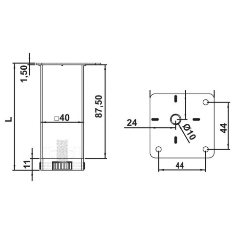 Hafele Ares II 40 Mobilya Ayağı Gümüş Gri 40X150 MM
