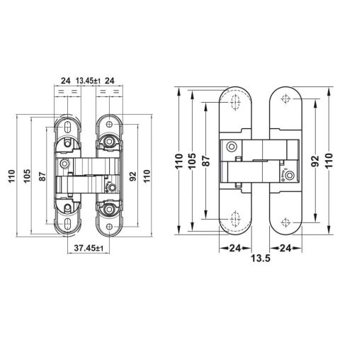 Hafele CDH 40S Gizli Menteşe Mat Siyah 52 Kg