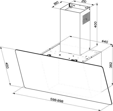 Dominox DPJ 615 V Bk A Ankastre Siyah Davlumbaz