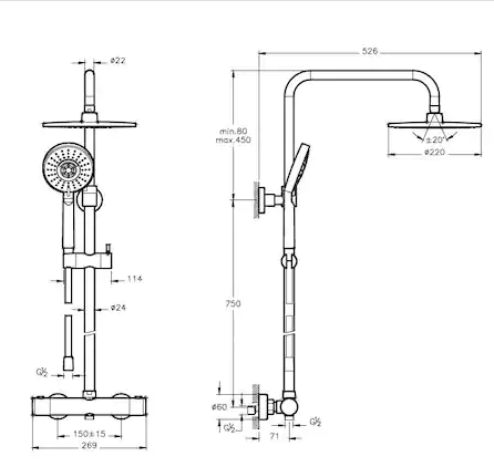 ARTEMA AQUAHEAT DUŞ SETİ YUVARLAK A47168