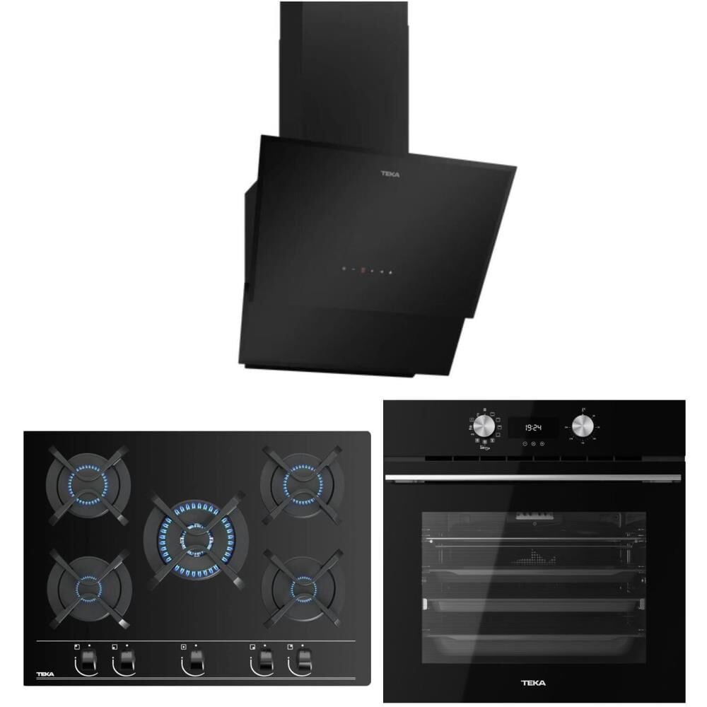 Teka  Siyah Ankastre Set ( HLB 8416 BK AirFry - GBC 75030 KBC BK- TVT 60.1 BK )