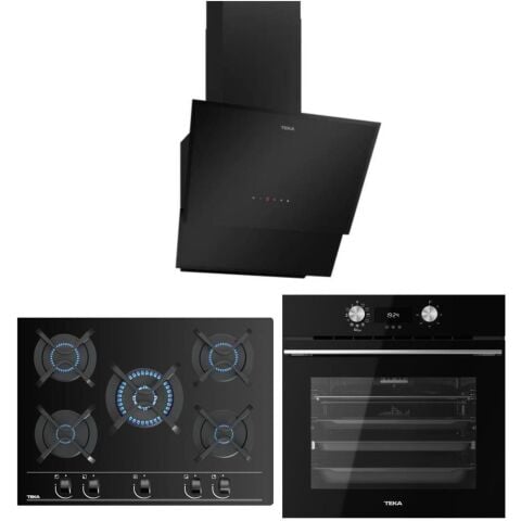 Teka  Siyah Ankastre Set ( HLB 8416 BK AirFry - GBC 75030 KBC BK- TVT 60.1 BK )