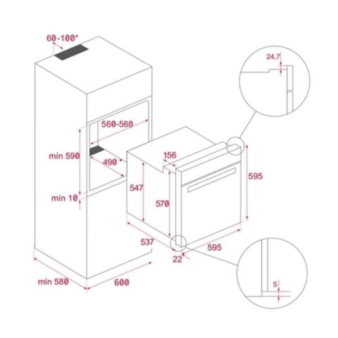 Teka  Siyah Ankastre Set ( HLB 8416 BK AirFry - GBC 75030 KBC BK- TVT 60.1 BK )